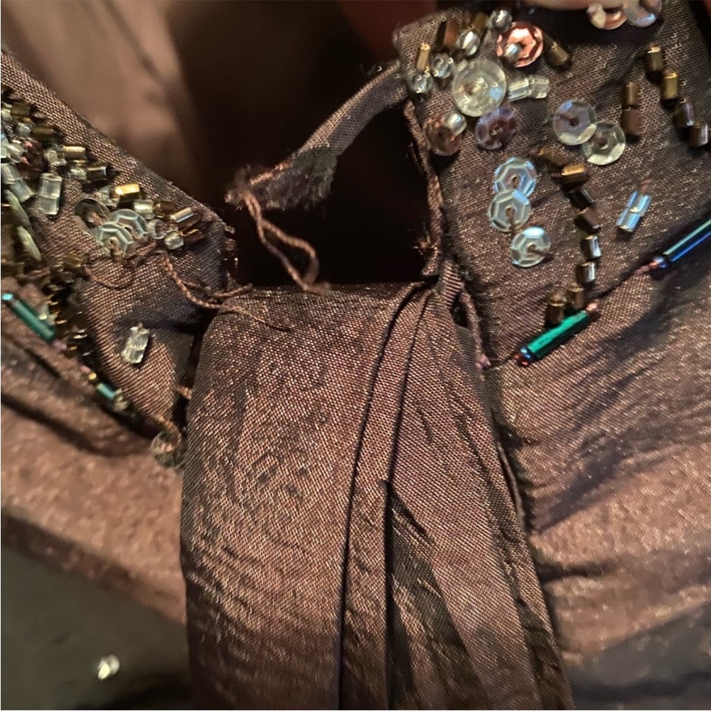 Flirt by Maggie Sottero Brown Beaded Mermaid Prom Dress - Picture 5 of 6
